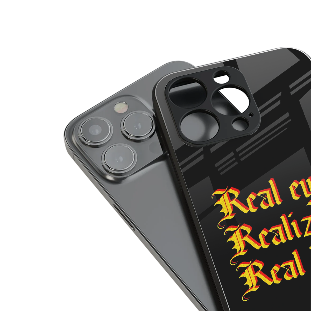 real eyes realize real lies quote back phone cover | glass case for iphone 15 pro