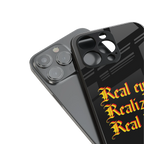 real eyes realize real lies quote back phone cover | glass case for iphone 16 pro max