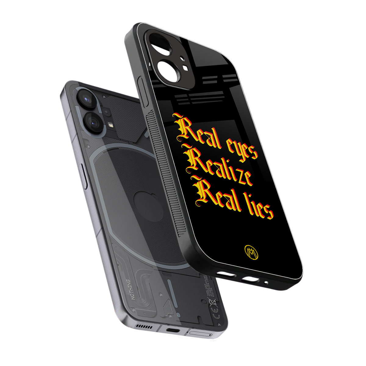 real eyes realize real lies quote back phone cover | glass case for nothing phone 1
