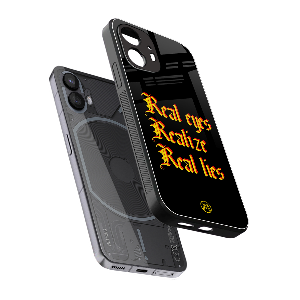 real eyes realize real lies quote back phone cover | glass case for nothing phone 2