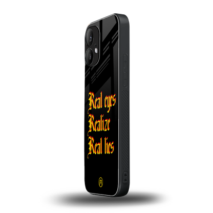 real eyes realize real lies quote back phone cover | glass case for nothing phone 2