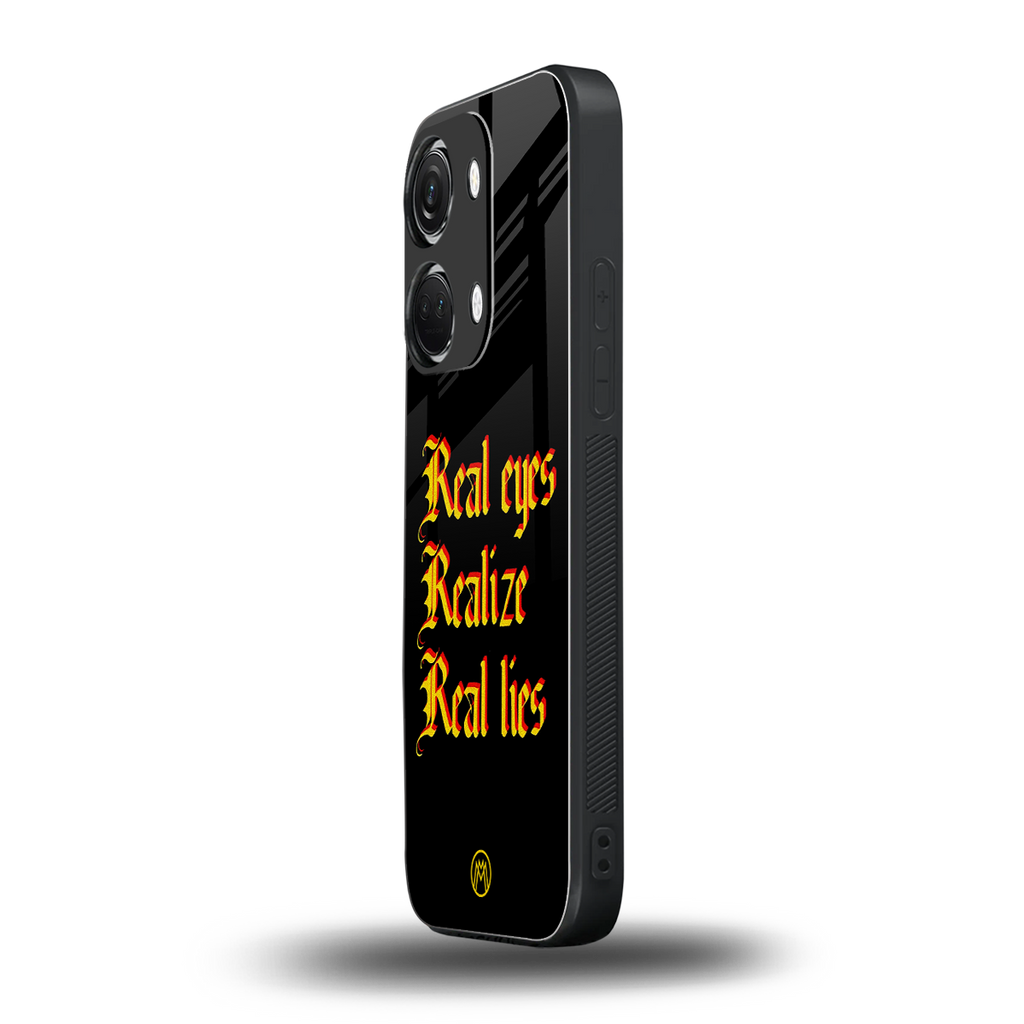 real eyes realize real lies quote back phone cover | glass case for oneplus nord 3