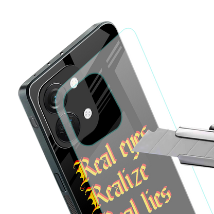 real eyes realize real lies quote back phone cover | glass case for oneplus nord 3