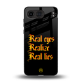 real eyes realize real lies quote back phone cover | glass case for oneplus nord 4
