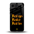real eyes realize real lies quote back phone cover | glass case for oneplus nord 4