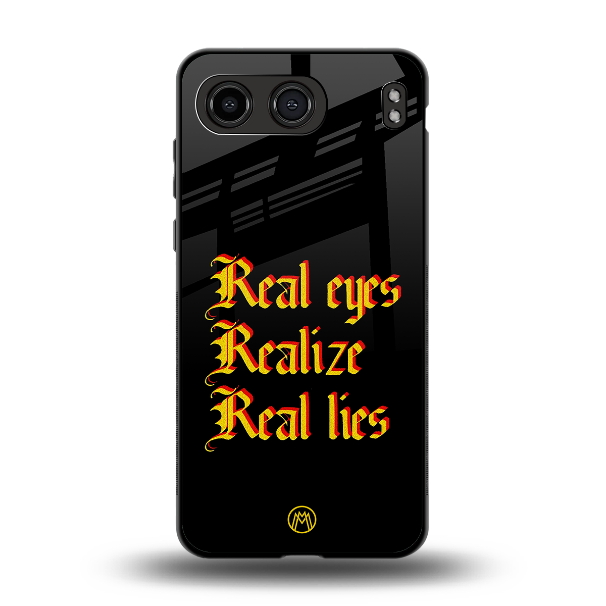 real eyes realize real lies quote back phone cover | glass case for oneplus nord 4