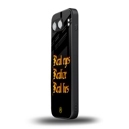 real eyes realize real lies quote back phone cover | glass case for oneplus nord 4