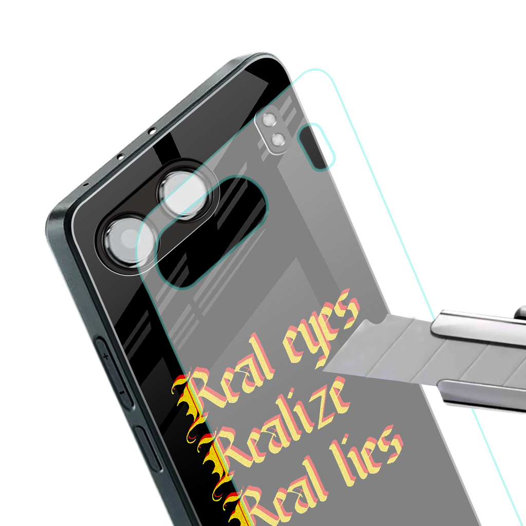 real eyes realize real lies quote back phone cover | glass case for oneplus nord 4