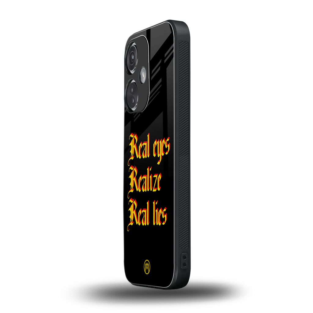real eyes realize real lies quote back phone cover | glass case for oneplus nord ce 3