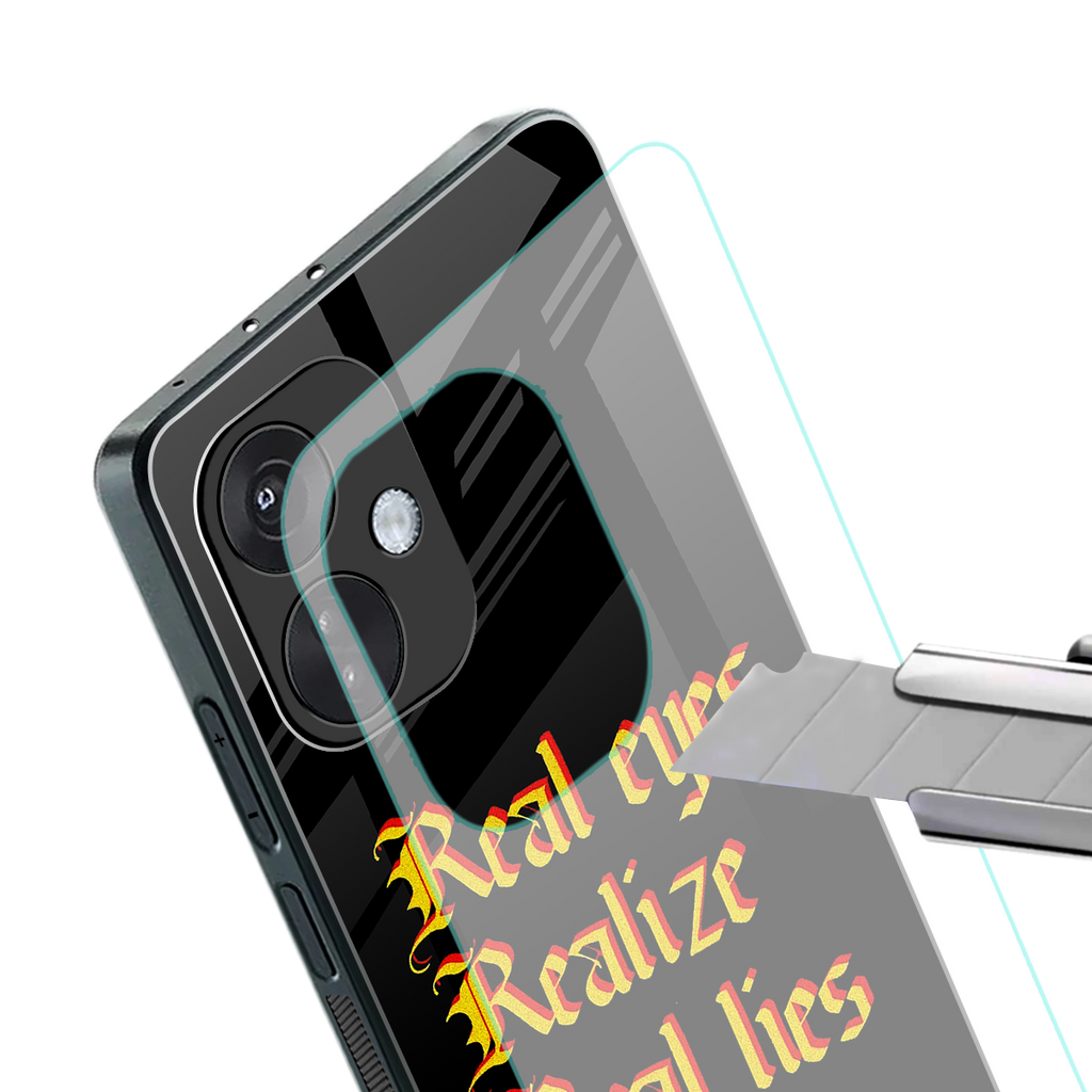 real eyes realize real lies quote back phone cover | glass case for oneplus nord ce 3