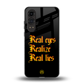 real eyes realize real lies quote back phone cover | glass case for oneplus nord ce 4 lite