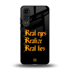 real eyes realize real lies quote back phone cover | glass case for oneplus nord ce 4 lite