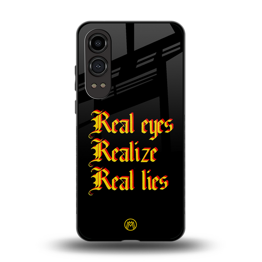 real eyes realize real lies quote back phone cover | glass case for oneplus nord ce 4 lite