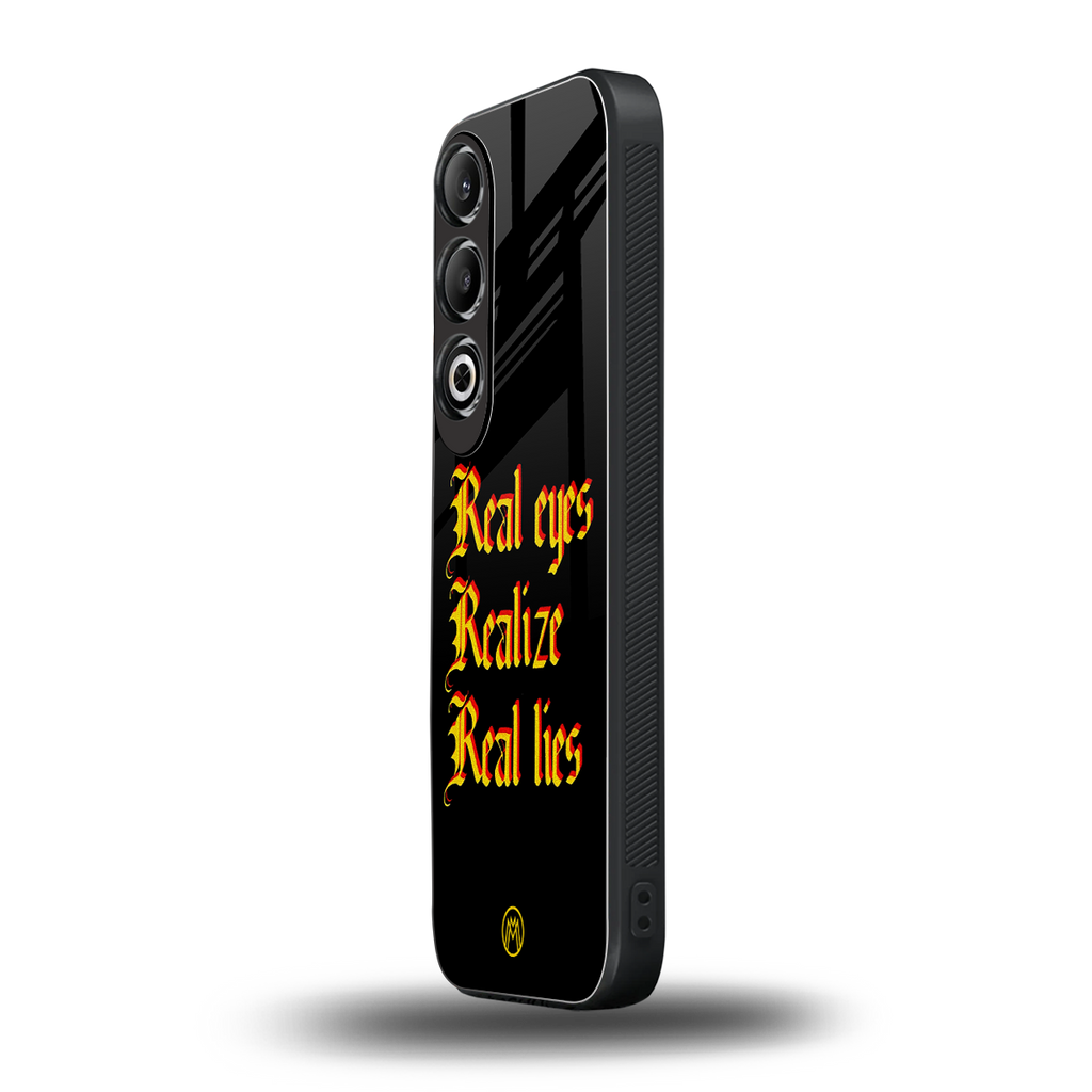 real eyes realize real lies quote back phone cover | glass case for oneplus nord ce 4