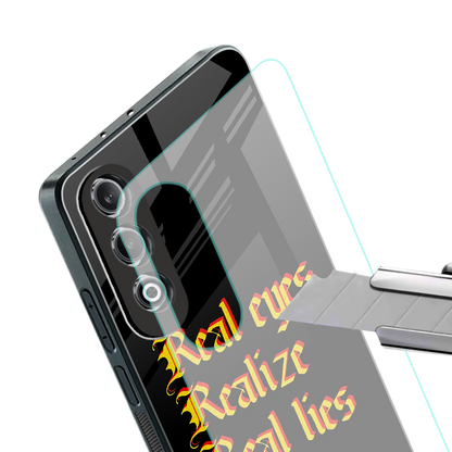 real eyes realize real lies quote back phone cover | glass case for oneplus nord ce 4