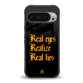 real eyes realize real lies quote back phone cover | glass case for google pixel 9 pro
