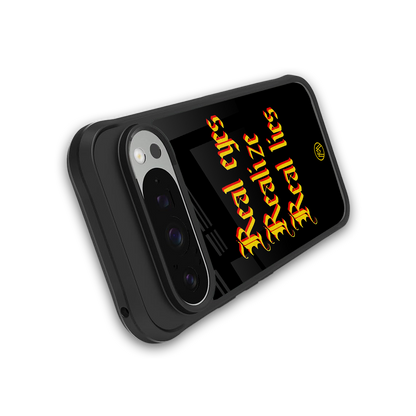 real eyes realize real lies quote back phone cover | glass case for google pixel 9 pro xl