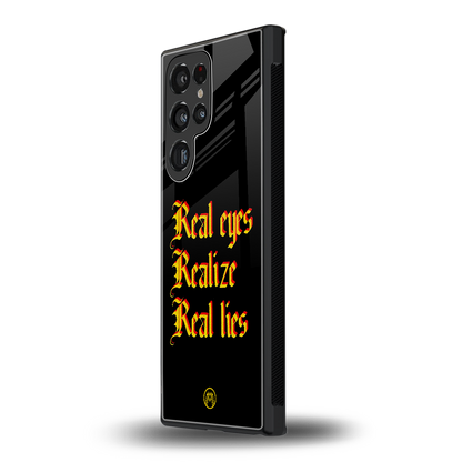 real eyes realize real lies quote back phone cover | glass case for samsung galaxy s23 ultra