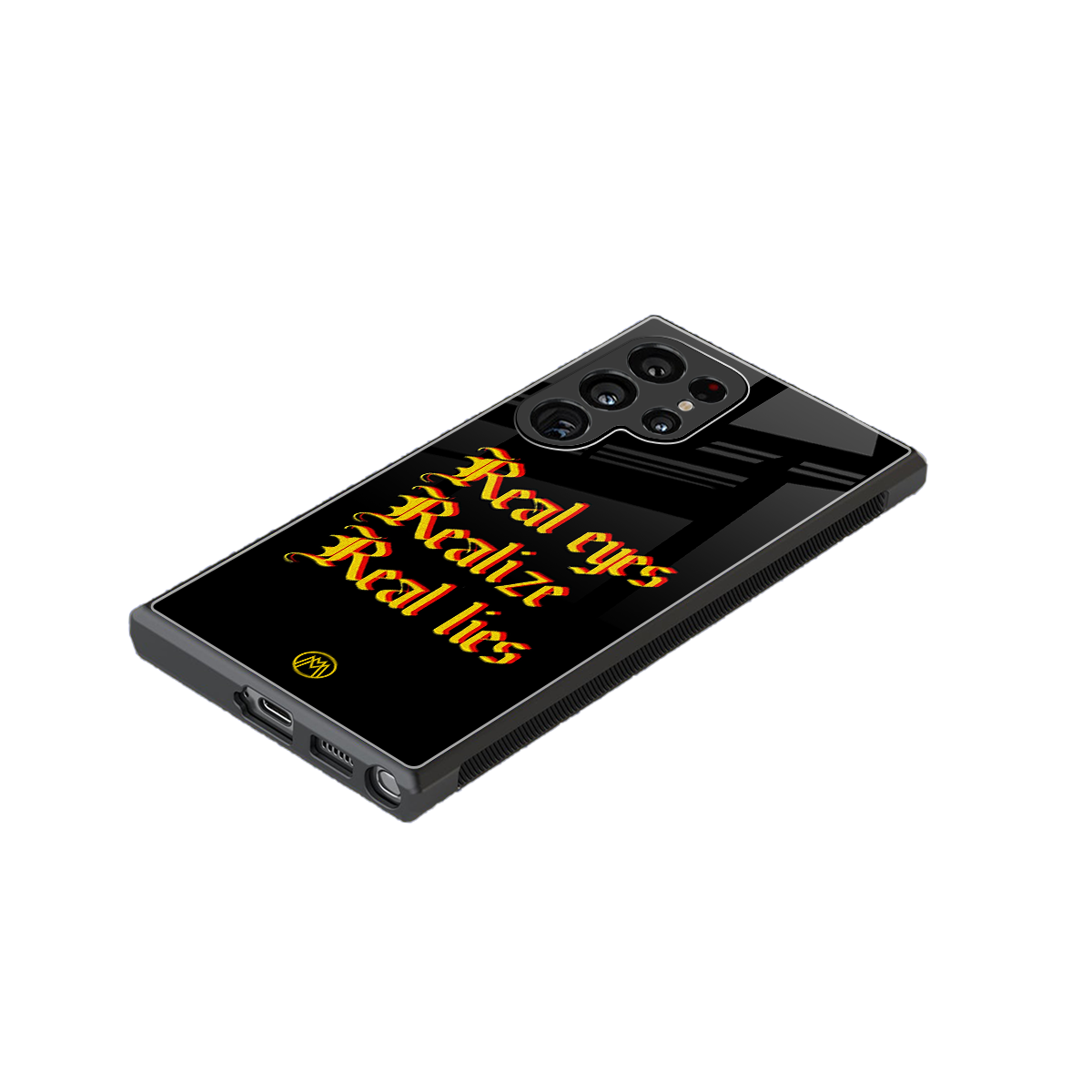 real eyes realize real lies quote back phone cover | glass case for samsung galaxy s23 ultra