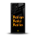 real eyes realize real lies quote back phone cover | glass case for samsung galaxy s25 ultra