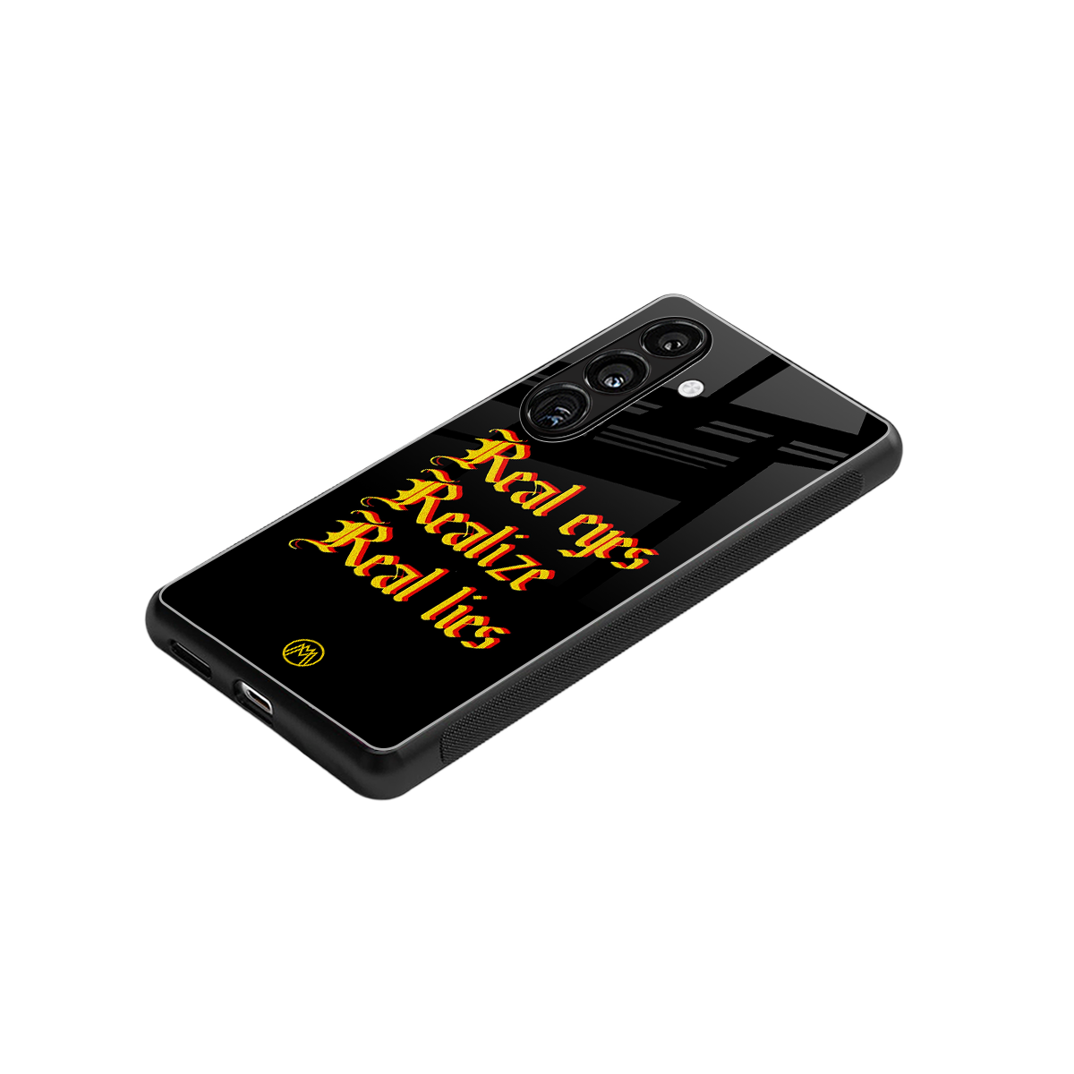 real eyes realize real lies quote back phone cover | glass case for samsung galaxy s23 plus