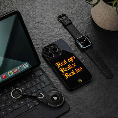 real eyes realize real lies quote back phone cover | glass case for samsung galaxy s24 plus