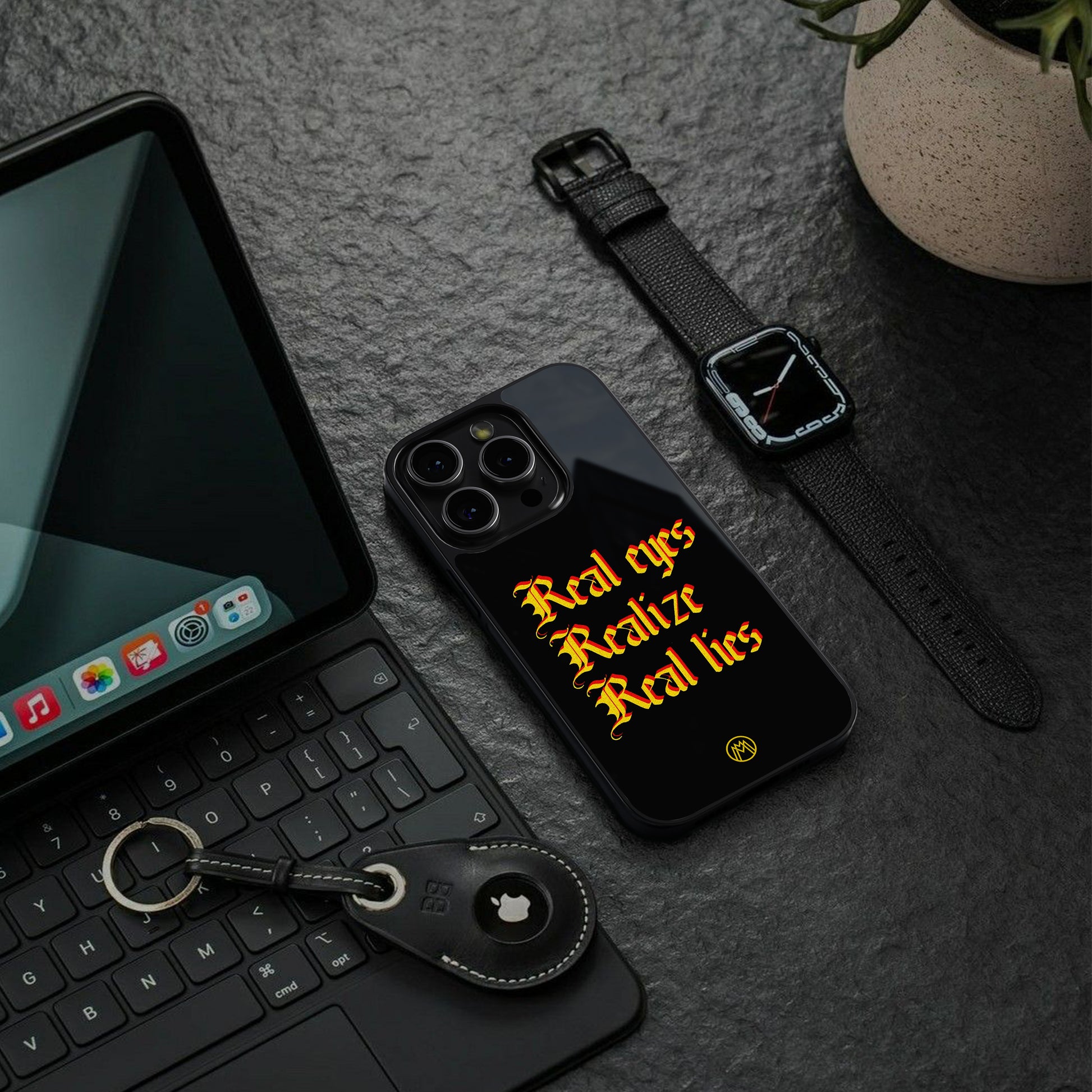 real eyes realize real lies quote back phone cover | glass case for google pixel 9 pro xl