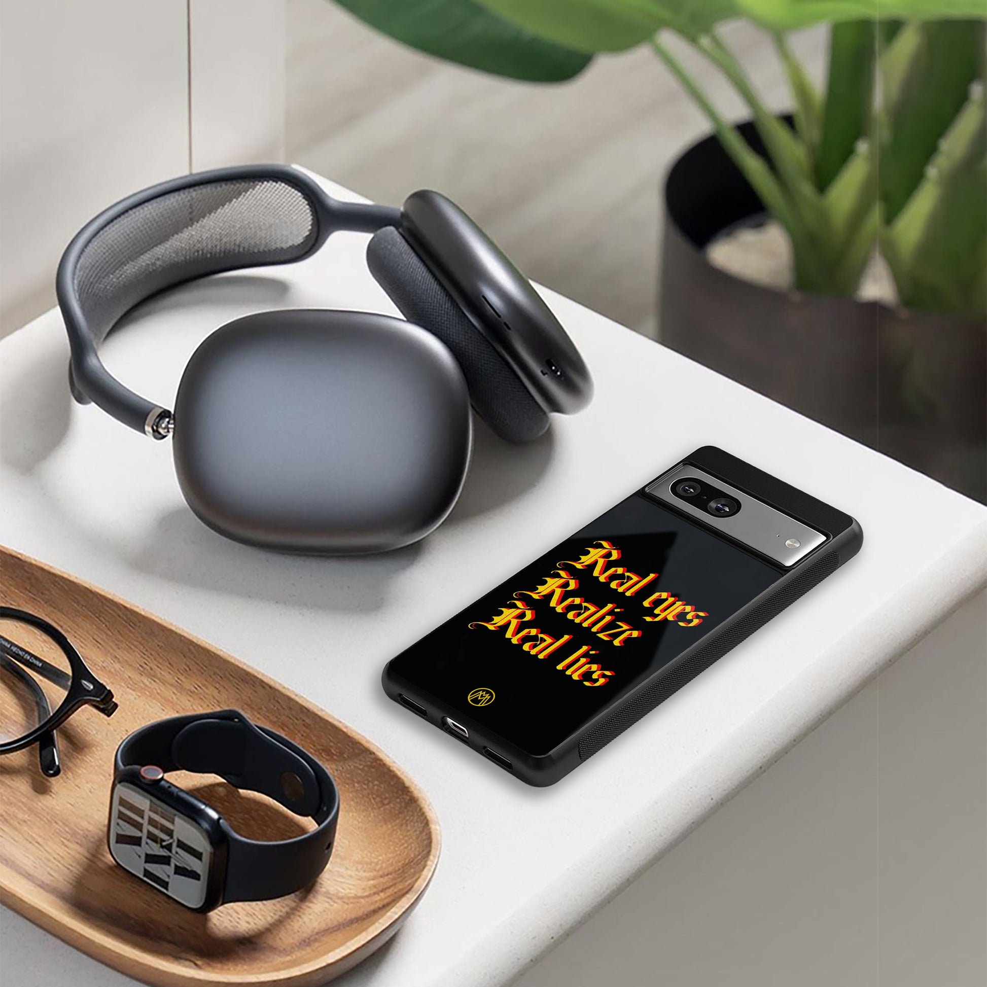 real eyes realize real lies quote back phone cover | glass case for google pixel 9 pro xl