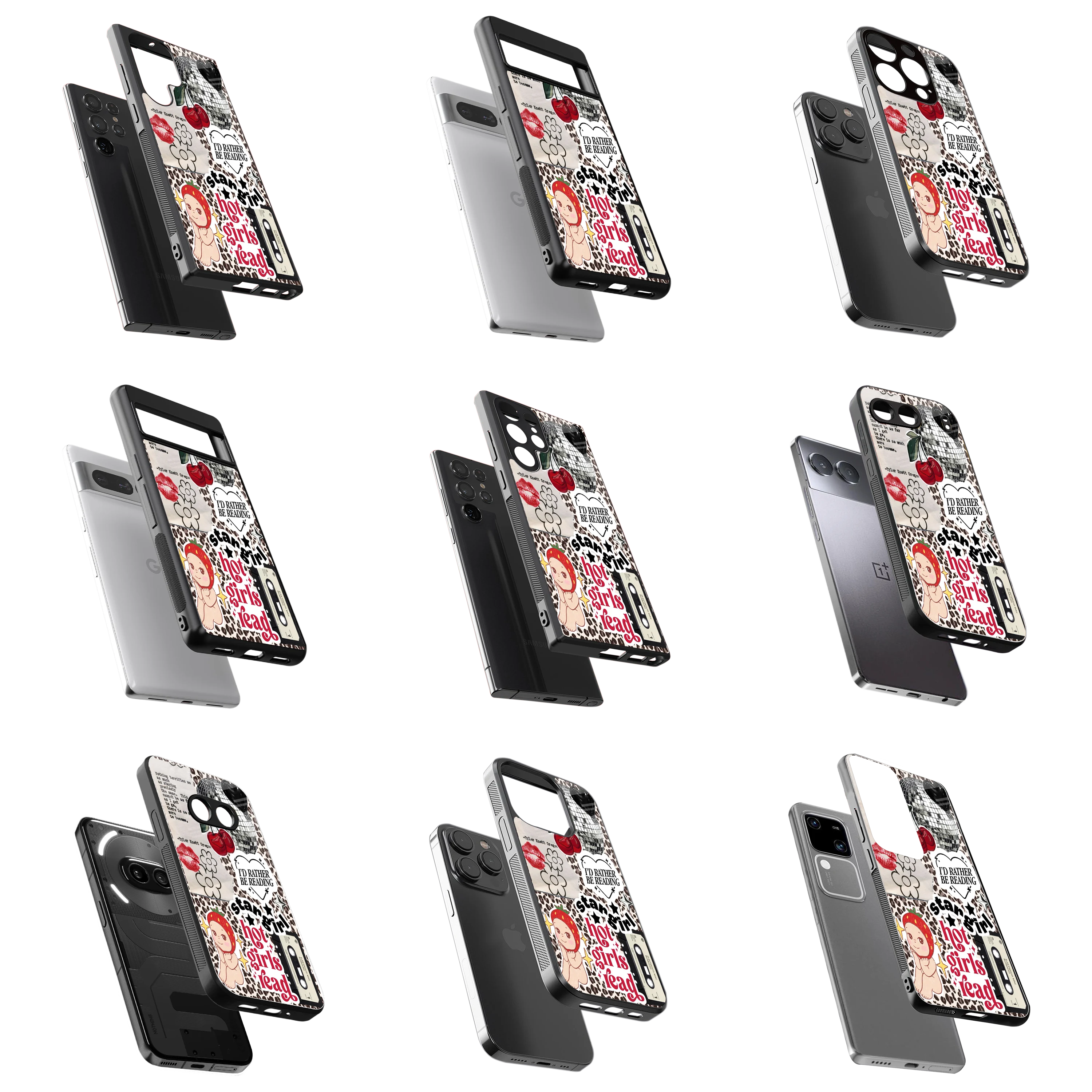 Durable Glass Back Mobile Case for iPhone, Samsung, OnePlus, Google Pixel, Redmi, Vivo, Oppo