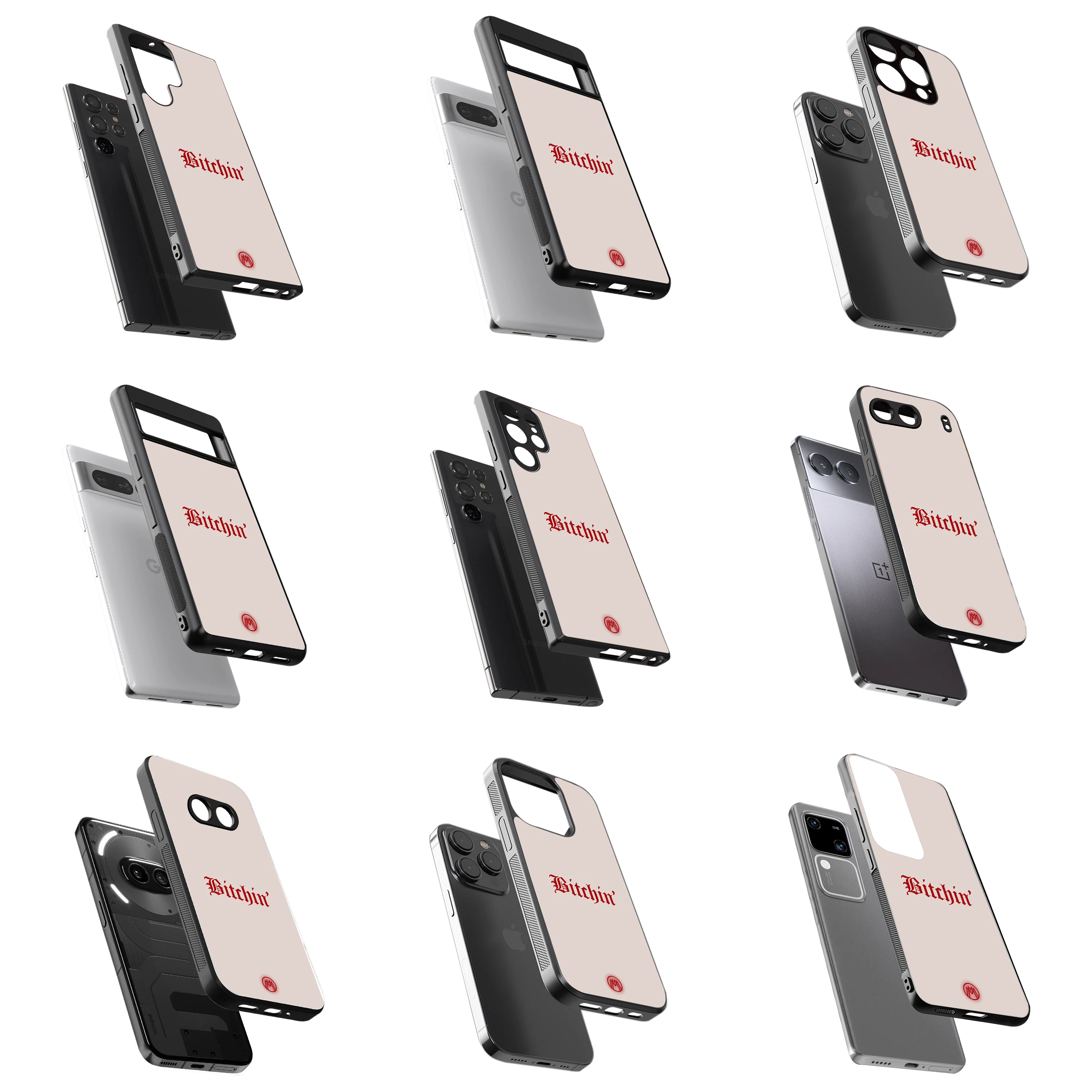 Durable Glass Back Mobile Case for iPhone, Samsung, OnePlus, Google Pixel, Redmi, Vivo, Oppo