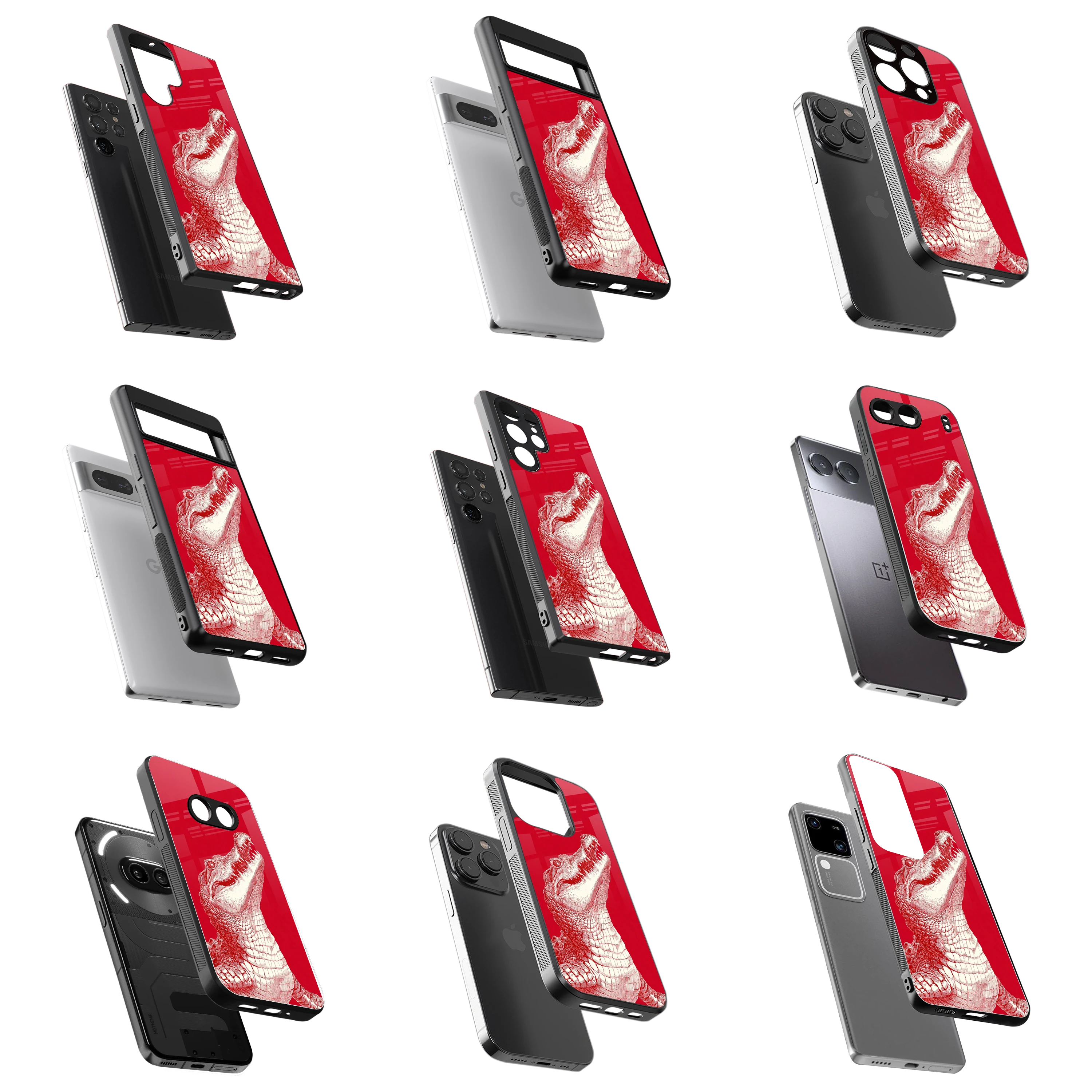 Durable Glass Back Mobile Case for iPhone, Samsung, OnePlus, Google Pixel, Redmi, Vivo, Oppo