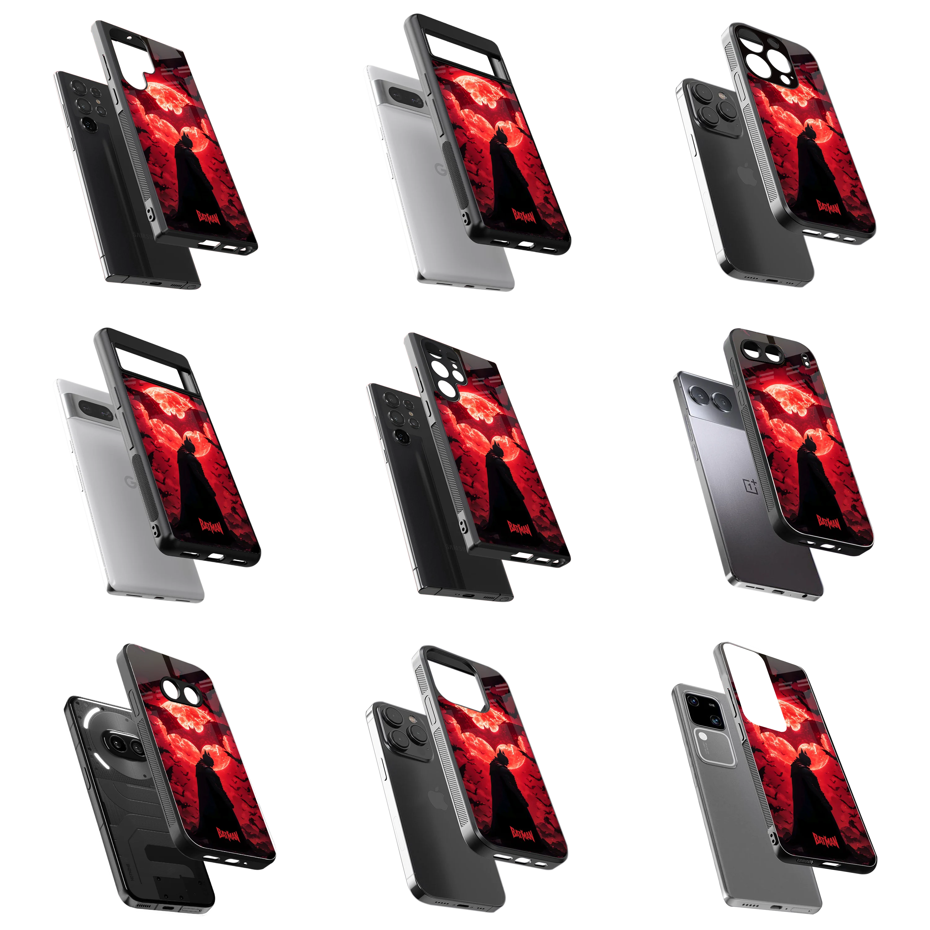 Durable Glass Back Mobile Case for iPhone, Samsung, OnePlus, Google Pixel, Redmi, Vivo, Oppo