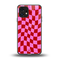 red pink trippy check pattern back phone cover | glass case for nothing phone 1