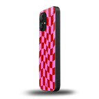 red pink trippy check pattern back phone cover | glass case for nothing phone 1