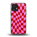 red pink trippy check pattern back phone cover | glass case for nothing phone 2