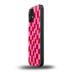 red pink trippy check pattern back phone cover | glass case for nothing phone 2