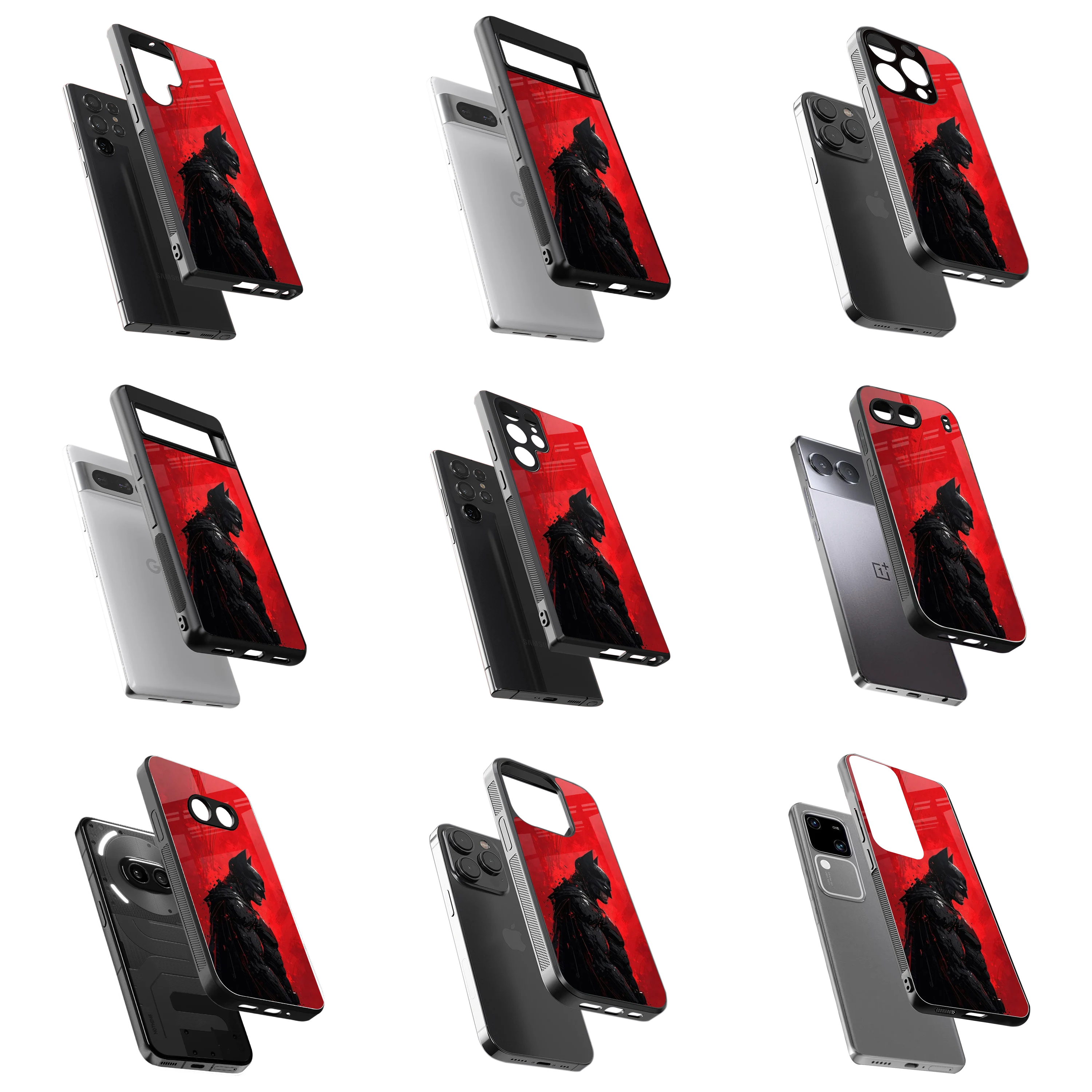 Durable Glass Back Mobile Case for iPhone, Samsung, OnePlus, Google Pixel, Redmi, Vivo, Oppo