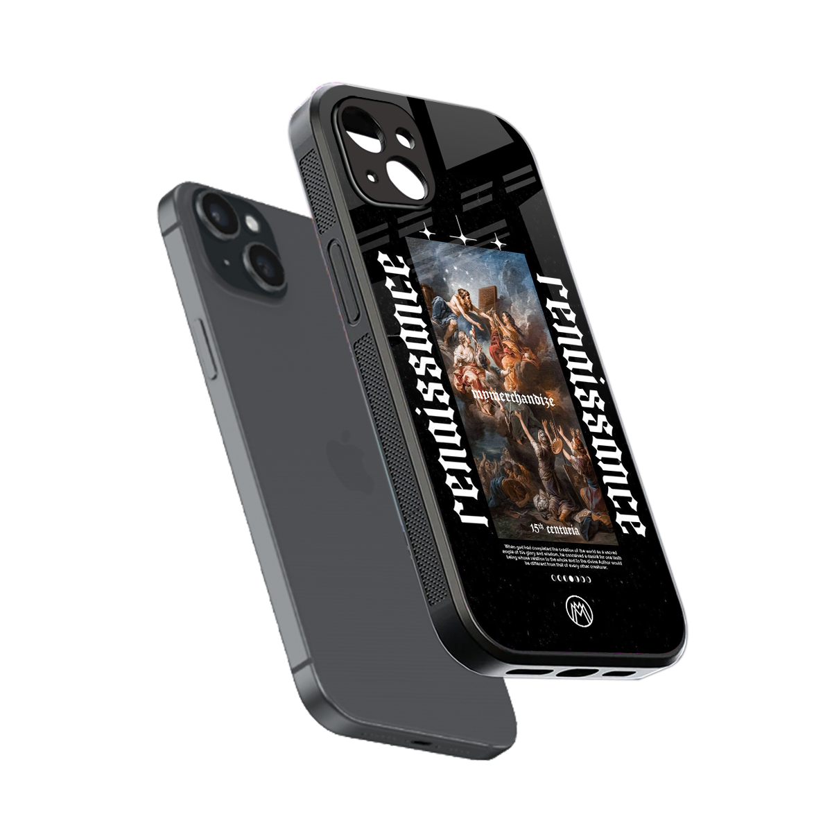 renaissance back phone cover | glass case for iphone 15 plus
