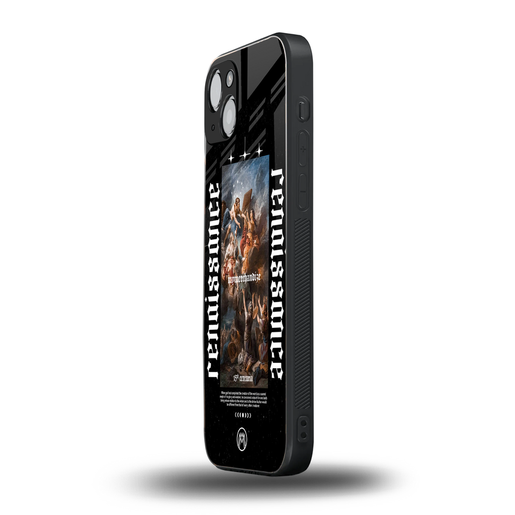 renaissance back phone cover | glass case for iphone 15 plus