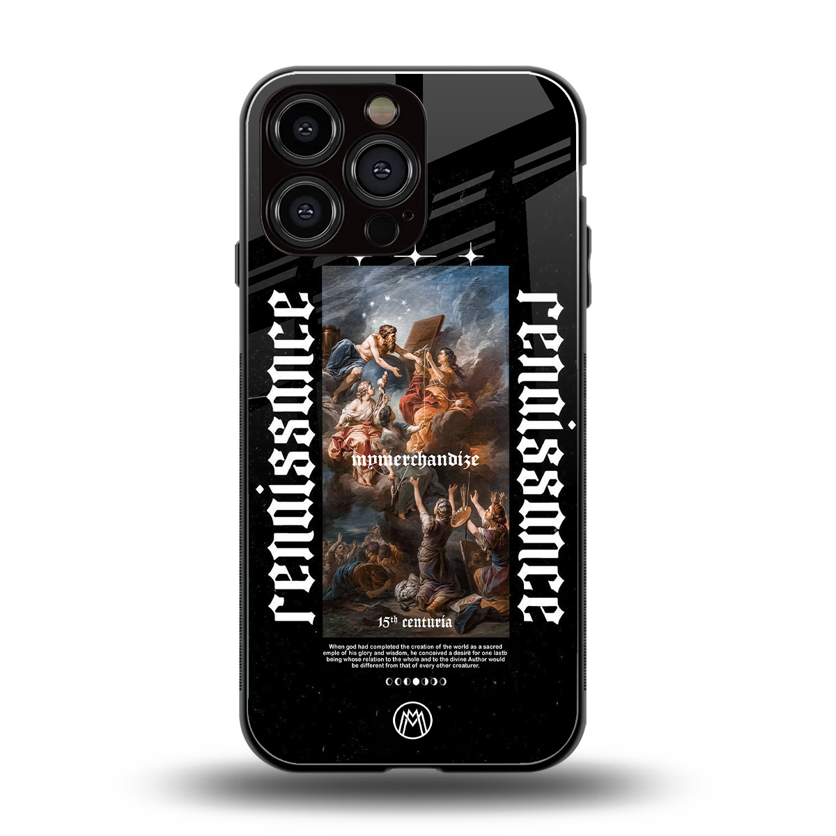 renaissance back phone cover | glass case for iphone 15 pro max