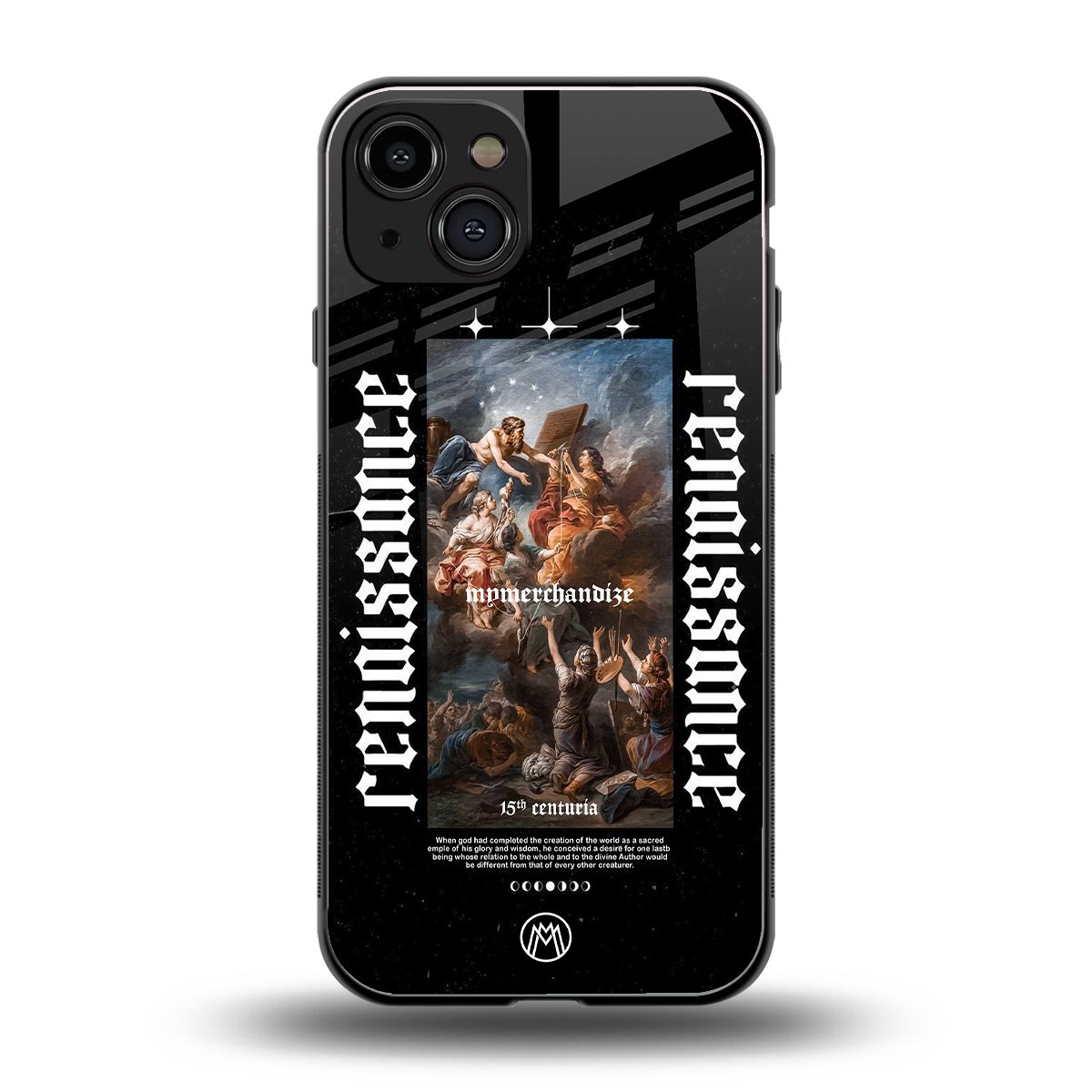 renaissance back phone cover | glass case for iphone 15