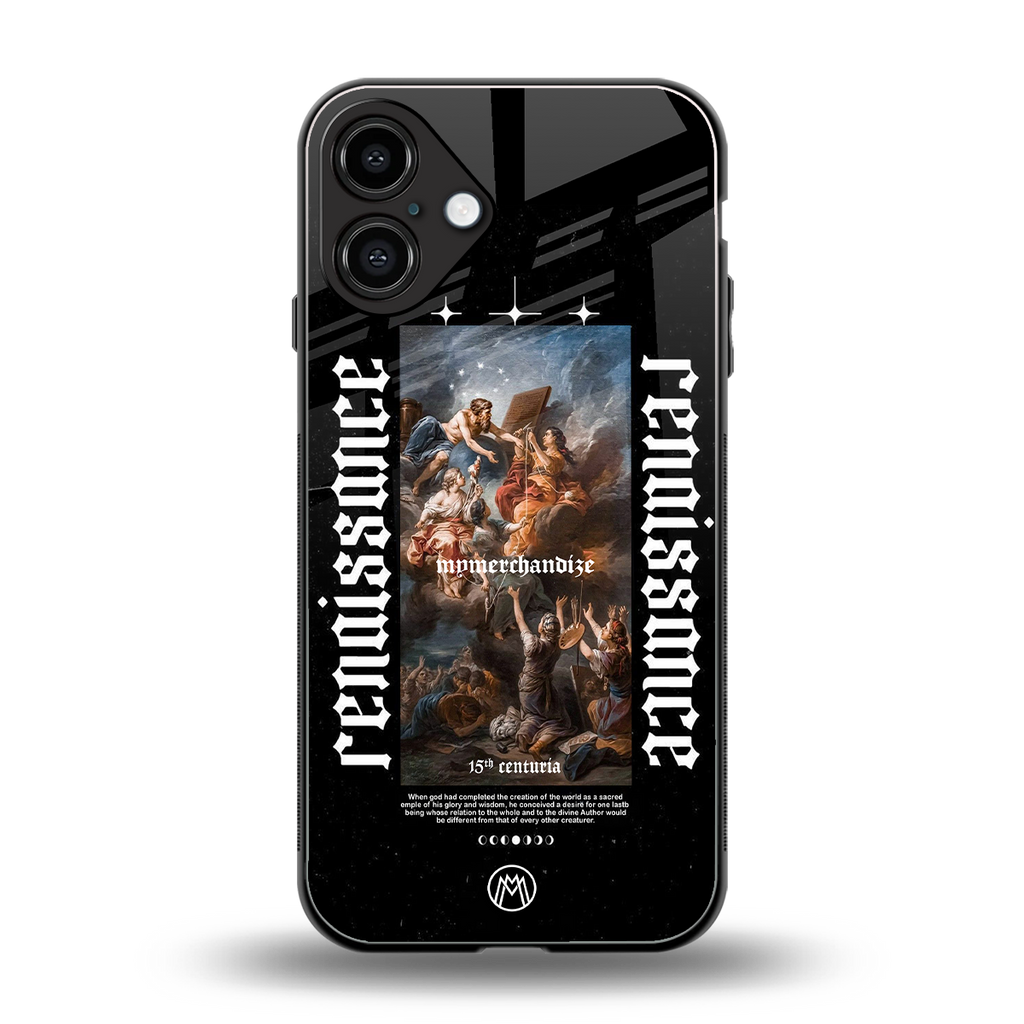 renaissance back phone cover | glass case for iphone 16 plus