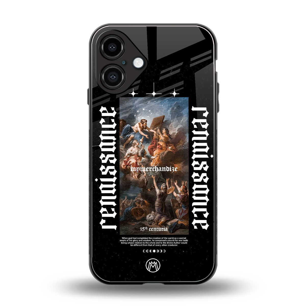 renaissance back phone cover | glass case for iphone 16 plus