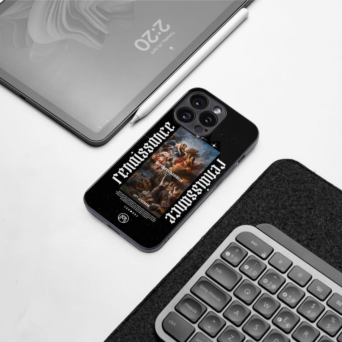 renaissance back phone cover | glass case for iphone 16 pro