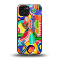 retro abstract back phone cover | glass case for iphone 13 mini