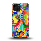 retro abstract back phone cover | glass case for iphone 13 mini