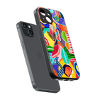 retro abstract back phone cover | glass case for iphone 13 mini