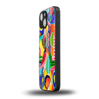 retro abstract back phone cover | glass case for iphone 13 mini