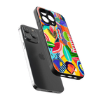 retro abstract back phone cover | glass case for iphone 13 pro