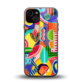 retro abstract back phone cover | glass case for iphone 13